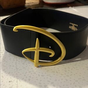 Black Belt with Disney D  Buckle. Size small